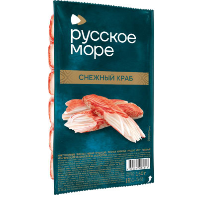 Изображение товара Крабовые палочки Русское Море Снежный краб имитация охлаждённые, 150г