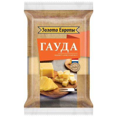 Изображение товара Сыр Золото Европы полутвёрдый Гауда 45%, 180г