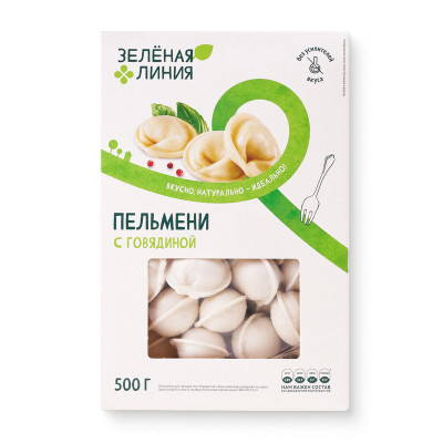Изображение товара Пельмени с говядиной замороженные Зелёная Линия, 500г