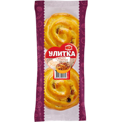 Изображение товара Улитка Черемушки с кремом и изюмом, 100г