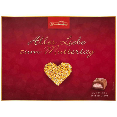 Изображение товара Конфеты Schluckwerder пралине из молочного шоколада и фундука с клубничной начинкой, 110г