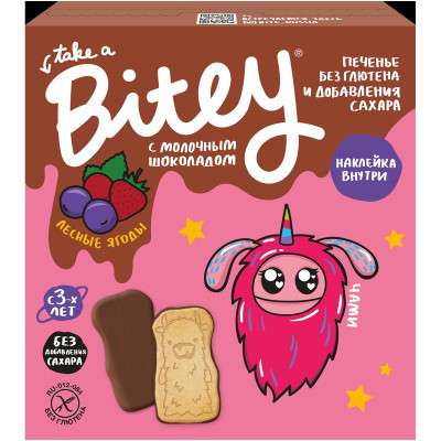Изображение товара Печенье Take A Bitey лесные ягоды с шоколадом, 125г