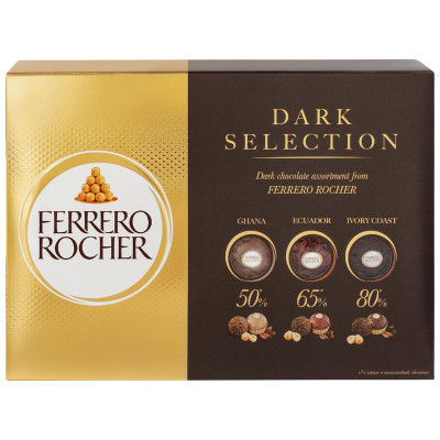 Изображение товара Конфеты Ferrero Rocher Dark Selection хрустящее ассорти, 300г