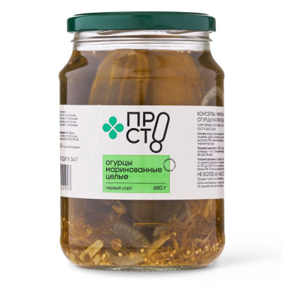 Изображение товара Огурцы маринованные целые Пр!ст, 680г