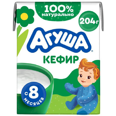 Изображение товара Кефир Агуша с 8 месяцев 3.2%, 200мл