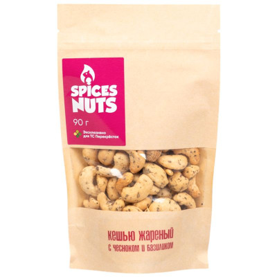 Изображение товара Кешью Spices Nuts жареный с чесноком и базиликом, 90г