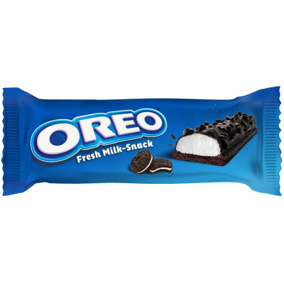 Изображение товара Пирожное Oreo Fresh Milk-Snack с молочной начинкой кусочками печенья бисквитное глазированное, 27г