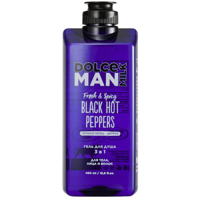 Изображение товара Гель для душа Dolce Milk Man 3 в 1 Горячие Черные Перцы man, 460мл
