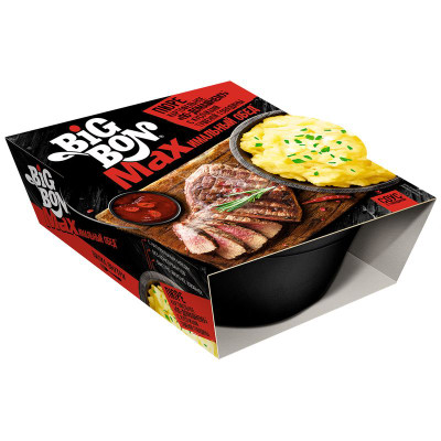 Изображение товара Пюре картофельное Big Bon По-домашнему с кусочками тушёной говядины, 110г