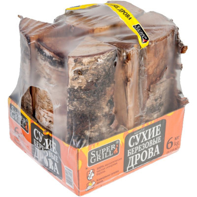 Изображение товара Дрова SuperGrill березовые сухие, 6кг