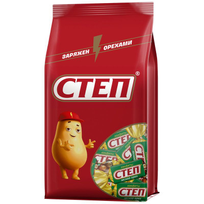 Изображение товара Конфеты Степ Лесной орех с арахисом и фундуком глазированные, 174г