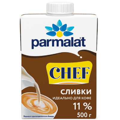 Изображение товара Сливки Parmalat питьевые ультрапастеризованные 11%, 500г