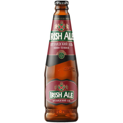 Изображение товара Пиво Ирландский Эль тёмное фильтрованное пастеризованное 6.5%, 440мл