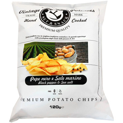 Изображение товара Чипсы Fox картофельные с чёрным перцем и морской солью, 120г