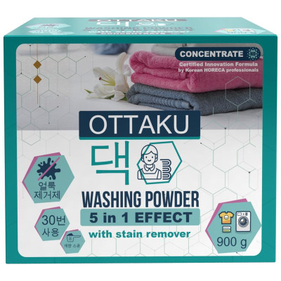 Изображение товара Порошок Ottaku 5in1 Effect концентрированный универсальный стиральный с пятновыводителем, 900г