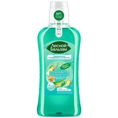 Изображение товара Ополаскиватель Лесной Бальзам для полости рта Total комплекс с морской солью экстрактом имбиря и чаем матча, 400мл