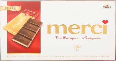 Изображение товара Шоколад тёмный Merci с марципаном, 112г