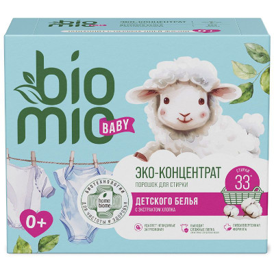 Изображение товара Порошок для стирки детского белья Biomio Baby Bio-Laundry Powder с экстрактом хлопка, 1кг