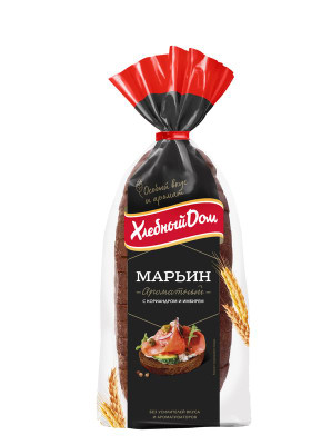 Хлебушек Хлебный Дом Марьин заварной ароматный с кориандром и имбирём подовый нарезка, 330г
