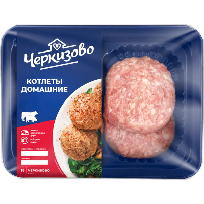 Изображение товара Котлеты свино-говяжие Черкизово домашние охлаждённые, 400г