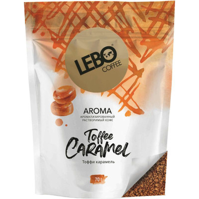 Изображение товара Кофе Lebo Toffee Caramel с ароматом карамели растворимый, 70г