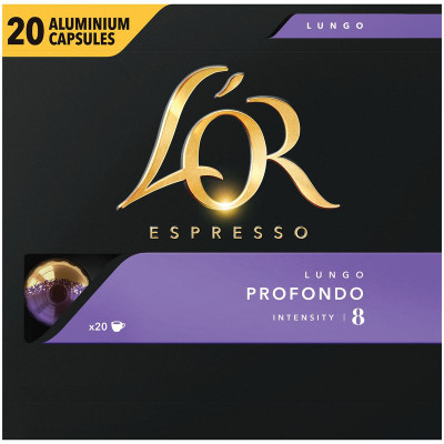 Изображение товара Кофе в капсулах L’or Espresso Lungo Profondo натуральный жареный молотый, 20х104г
