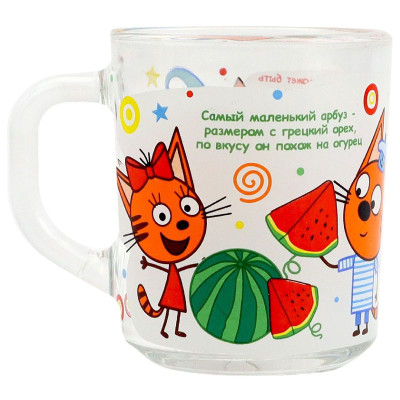 Изображение товара Кружка Три кота стеклянная в ассортименте, 230мл