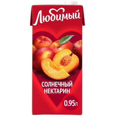 Изображение товара Напиток сокосодержащий Любимый Солнечный нектарин с мякотью, 950мл