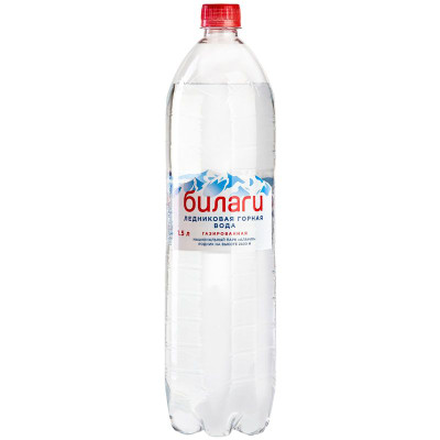 Изображение товара Вода Billagi ледниковая горная питьевая газированная, 1.5л