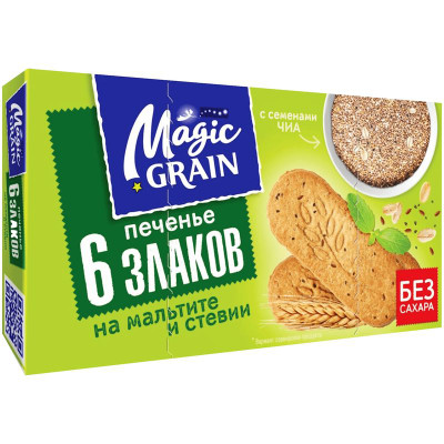 Изображение товара Печенье MAGIC GRAIN 6 Злаков сдобное 160г