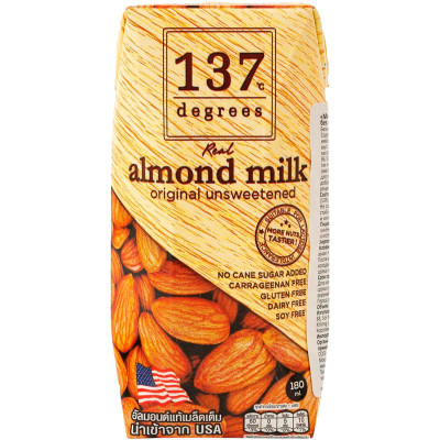 Изображение товара Напиток 137 Degrees миндальный без сахара, 180мл