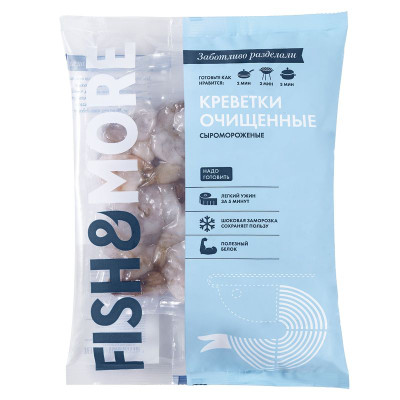 Изображение товара Креветка Ваннамей Fish & More свежемороженая, 500г