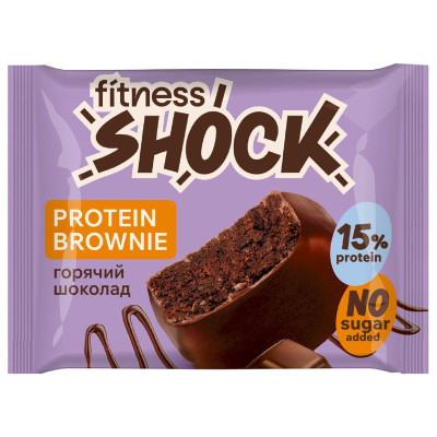 Изображение товара Печенье Fitnesshock Брауни горячий шоколад глазированное, 50г