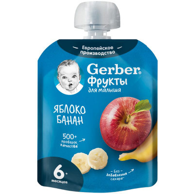 Изображение товара Пюре фруктовое Gerber яблоко-банан с 6 месяцев, 90г