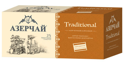 Изображение товара Чай Азерчай Премиум Колекшн Традишинал чёрный байховый в пакетиках, 25х1.8г