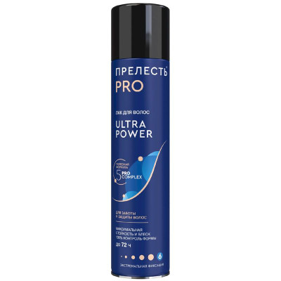 Изображение товара Лак для волос Прелесть Professional Ultra Power сверхсильная фиксация, 300мл