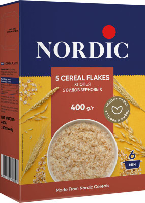 Изображение товара Хлопья Nordic  5 видов зерновых, 400г