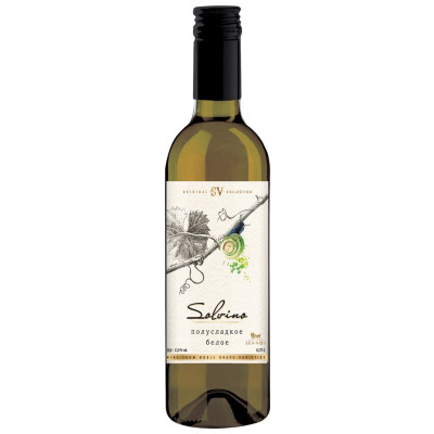 Изображение товара Вино Solvino белое полусладкое 10-12%, 375мл