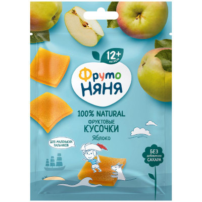 Изображение товара Фруктовые кусочки ФрутоНяня яблоко, 53г