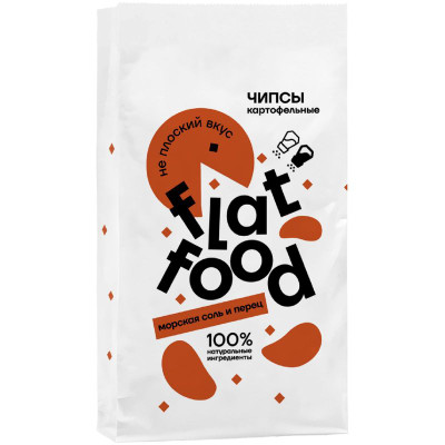 Изображение товара Чипсы картофельные с солью и чёрным перцем Flat Food, 100г