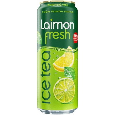 Изображение товара Холодный чай Laimon Fresh зелёный лимон-лайм-мята, 450мл