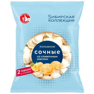 Изображение товара Пельмени Sибирская Коллекция Сочные со сливочным маслом категории В, 360г