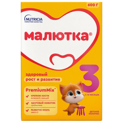 Изображение товара Молочко детское Малютка 3 с 12 месяцев, 600г