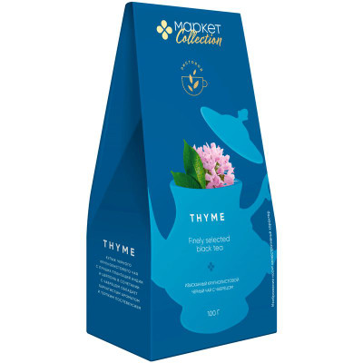 Изображение товара Чай чёрный листовой крупный с чабрецом рассыпной Market Collection, 100г