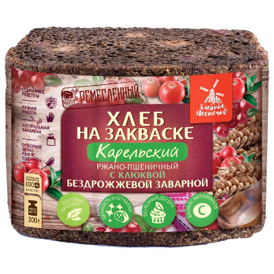 Изображение товара Хлеб Хлебное Местечко Карельский с клюквой, 300г