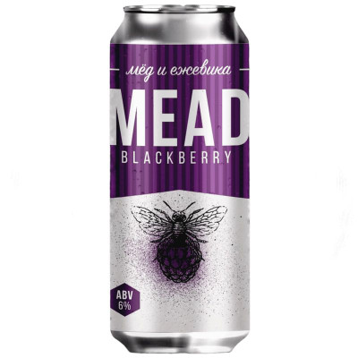 Изображение товара Медовуха Blackberry Mead Мёд и Ежевика нефильтрованная осветленная, 450мл