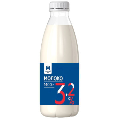 Изображение товара Молоко питьевое пастеризованное Молочный знак 3.2%, 1.4кг