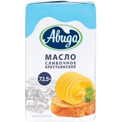 Изображение товара Масло сливочное Авида Крестьянское 72.5%, 180г