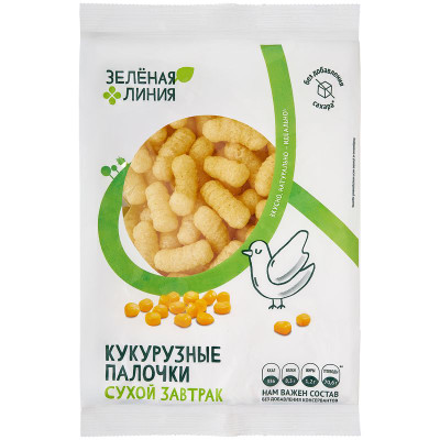 Изображение товара Палочки кукурузные Зелёная Линия, 65г