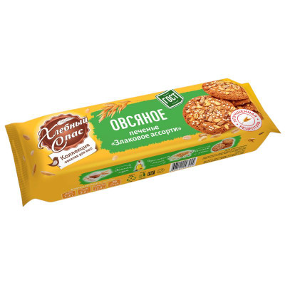 Изображение товара Печенье Хлебный Спас Злаковое Ассорти овсяное, 250г